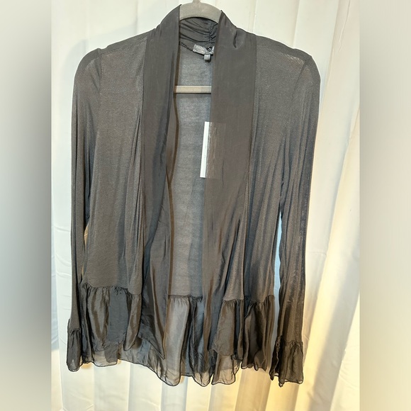 Piazza Del Tempio Silk & Viscose Cardigan Charcoal Size Medium Made in Italy - Picture 1 of 6